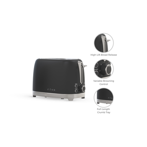 Stainless Steel 2-Slice Toaster - Matt Black