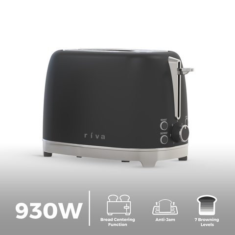 Stainless Steel 2-Slice Toaster - Matt Black