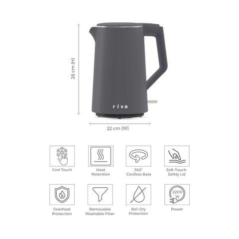 Cool Touch Kettle 1.7L - Coal Grey