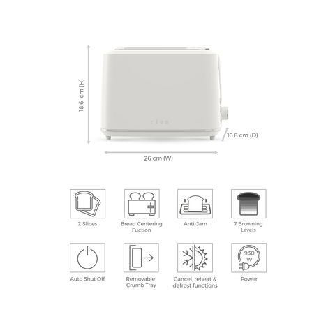 Cool Touch Toaster 2-Slice - White