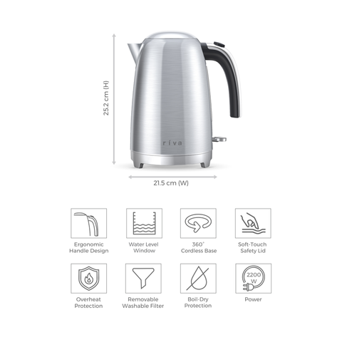 Stainless Steel Kettle 1.7L - Brushed