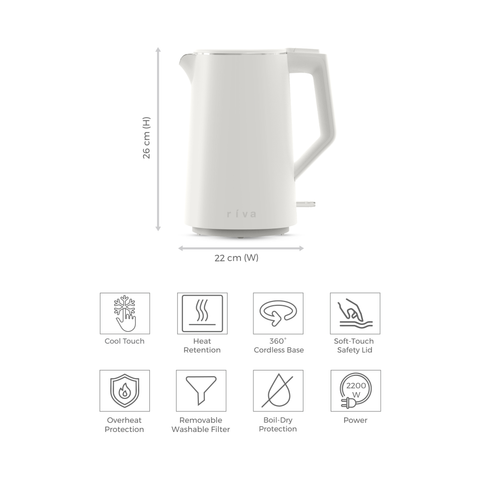 Cool Touch Kettle 1.7L - White